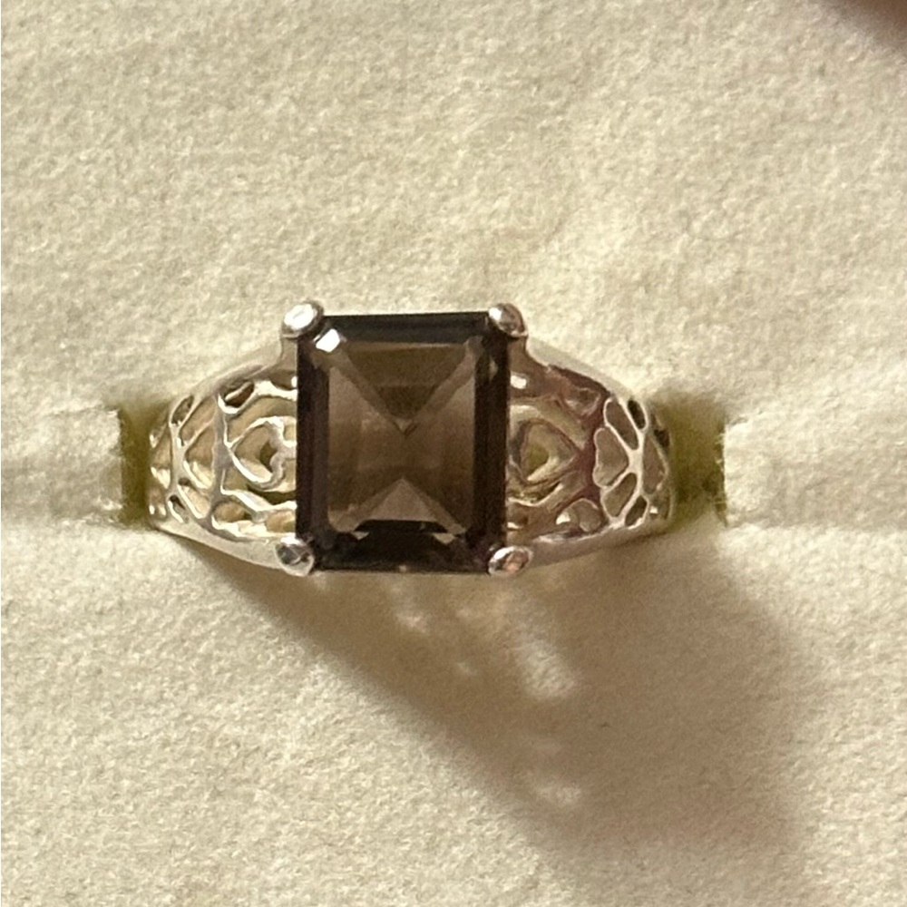 Vintage Smoky Topaz Sterling Silver Ring
